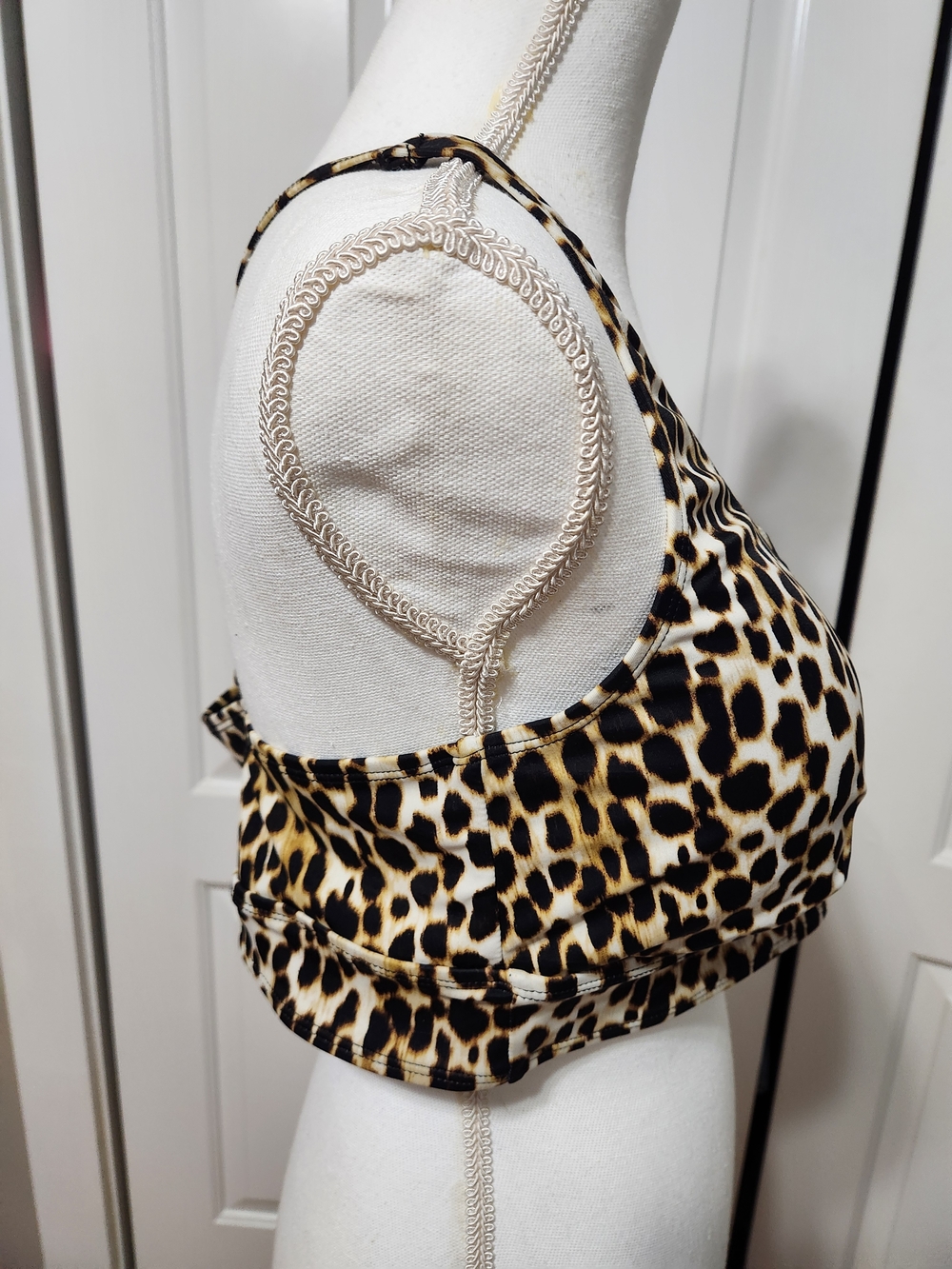 Torrid Leopard Print Crisscross Bikini Top - Beige/Black - Picture 4 of 5
